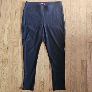 Maze Collection High Rise Pull On Ponte Knit Skinny Leg Pants Black Sz 2X